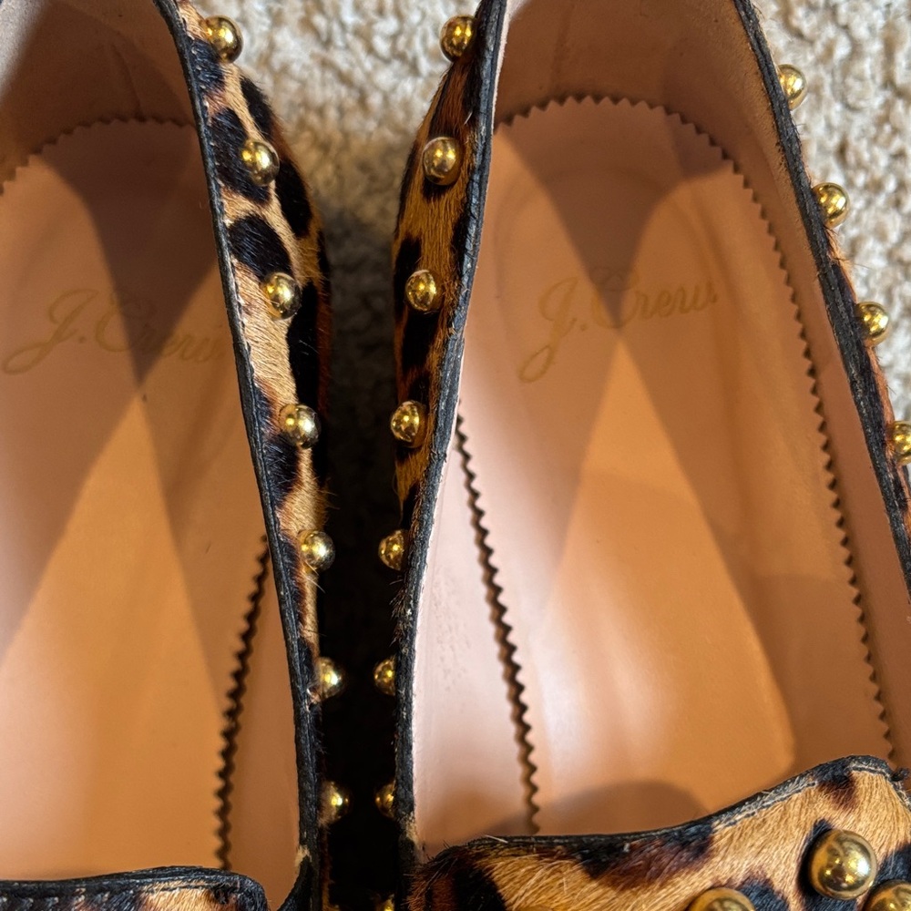 J. Crew Leopard Print Loafers with Gold Studs - Picture 10 of 10
